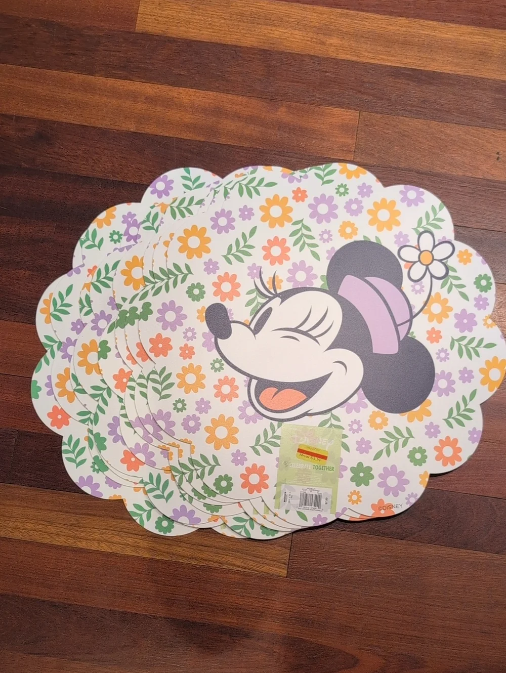 Set Of 8 Disney Minnie Mouse Floral Spring Placemat 15 in